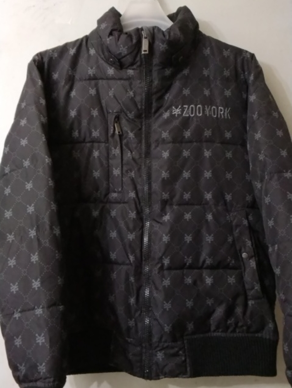 Zoo York Black Patterned Quilted Puffer Jacket Men's Size Medium
